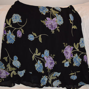Knee Length Floral Skirt